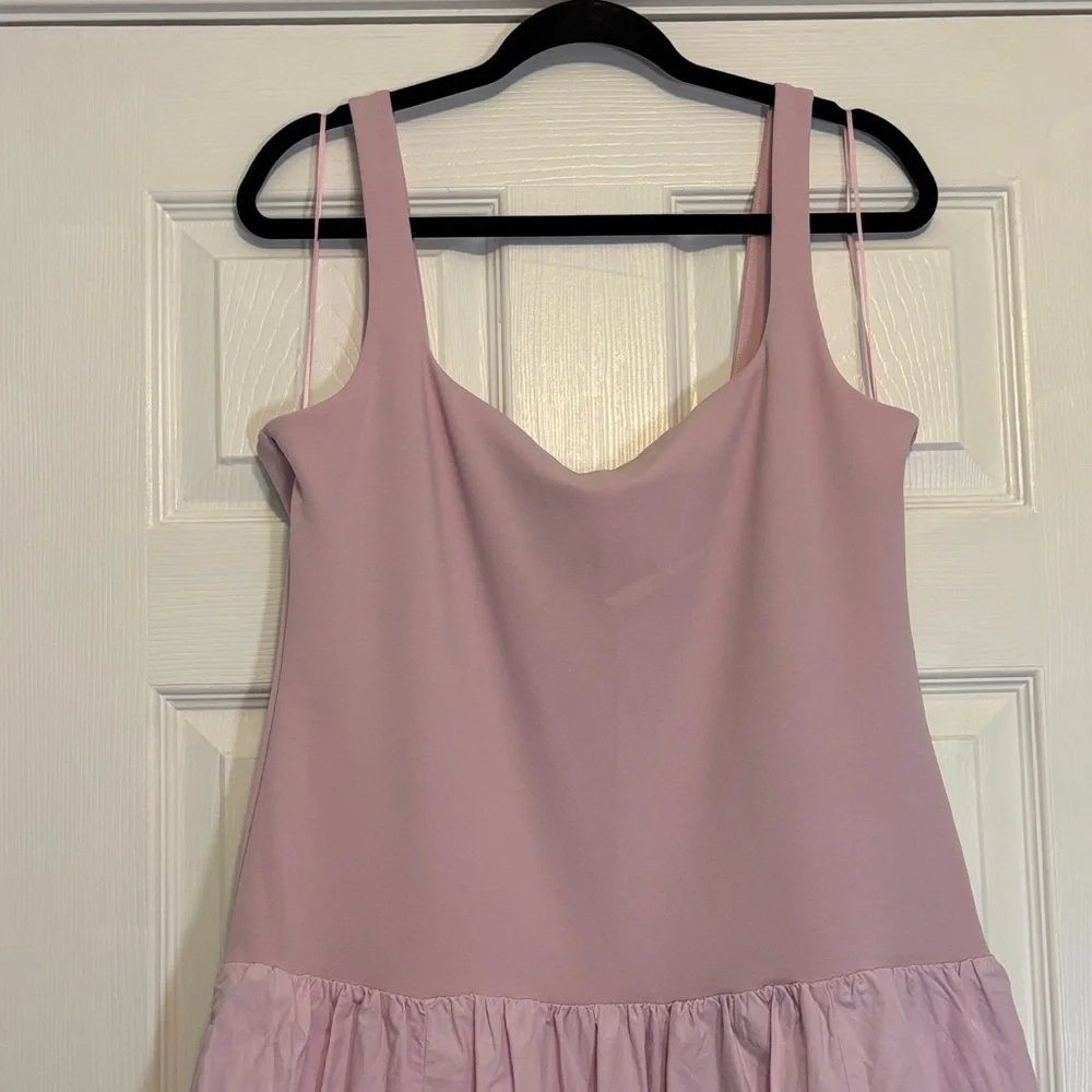 Abercrombie & Fitch Pink Mixed Fabric Bubble Hem Midi Dress Size XL – Excellent - Picture 6 of 14